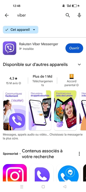 Sélectionnez l'appli