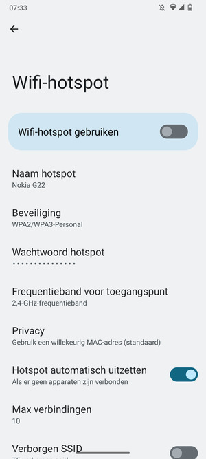 Schakel Wifi-hotspot gebruiken in