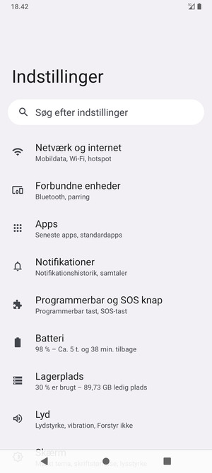 Vælg Netværk og internet