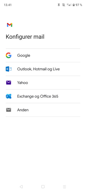 Vælg Outlook, Hotmail og Live