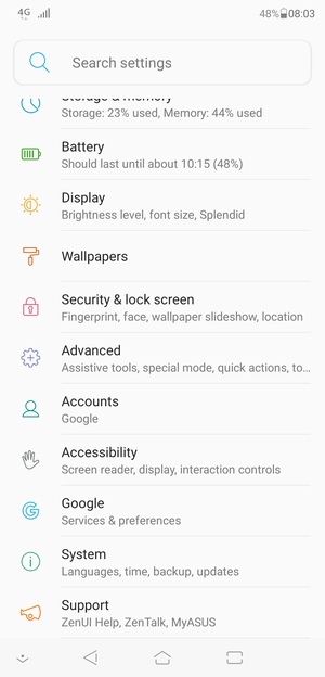 Scroll to and select Security & lock screen
