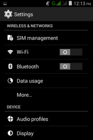 To change network if network problems occur, return to the Settings menu and select More...
