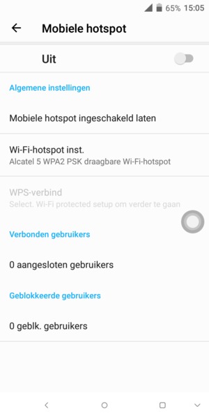 Selecteer Wi-Fi-hotspot configureren / Wi-Fi-hotspot inst.