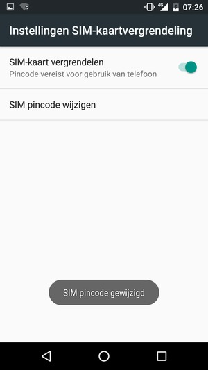 Uw SIM pincode is gewijzigd