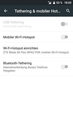 Schalten Sie Mobiler Wi-Fi-Hotspot ein