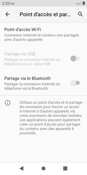 Sélectionnez Point d'accès Wi-Fi