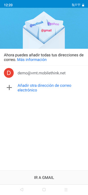 Seleccione IR A GMAIL