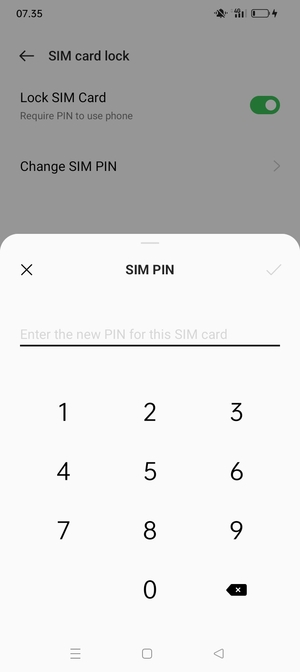 Enter your New PIN for the SIM card and select OK