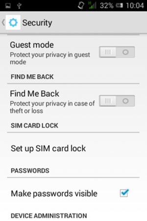 Scroll to and select Set up SIM card lock