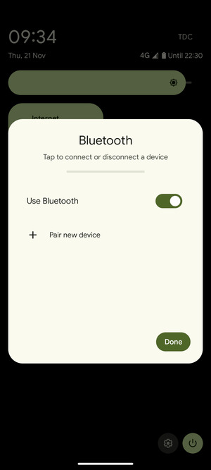 Turn off Use Bluetooth