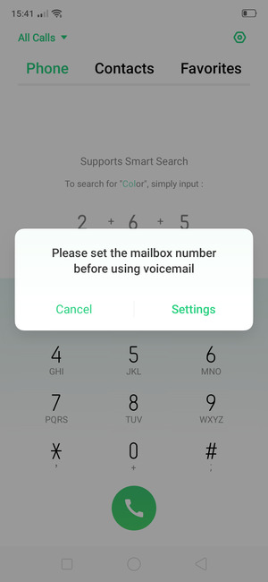 If your voicemail is not set up, select Settings