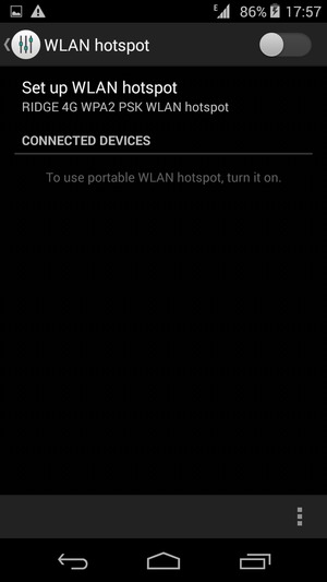 Turn on WLAN hotspot