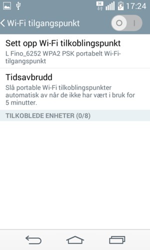 Velg Sett opp Wi-Fi tilkoblingspunkt