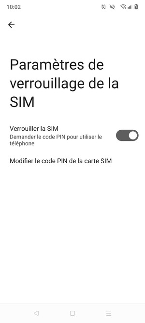 Sélectionnez Modifier le code PIN de la carte SIM