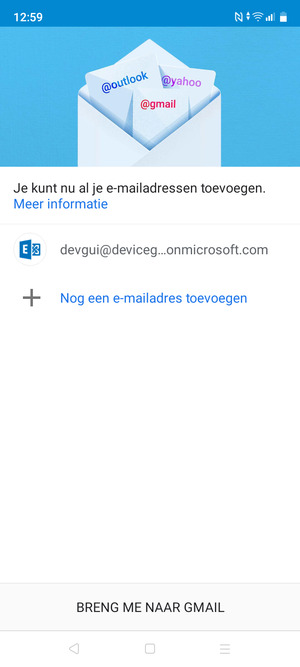 Selecteer BRENG ME NAAR GMAIL