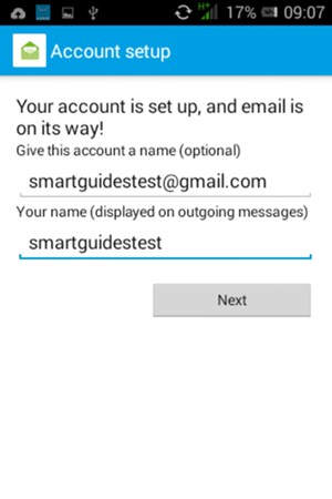 Give your account a name and enter your name. Select Next