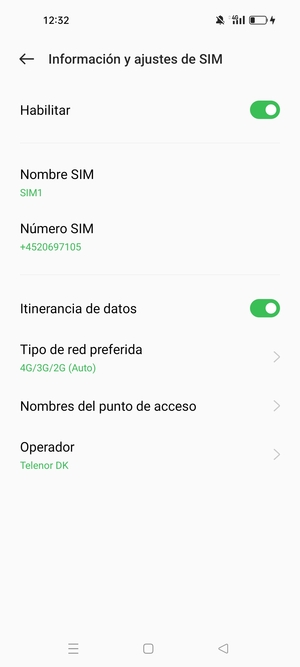 Activar o desactivar Itinerancia de datos