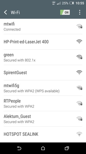 You are now connected to the Wi-Fi network
