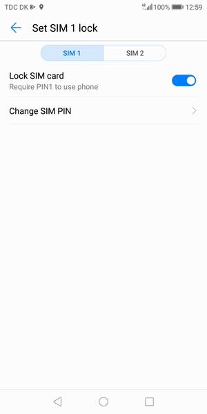 Select SIM 1 or SIM 2 and select Change SIM PIN