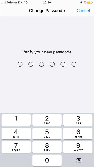 Re-enter your new passcode