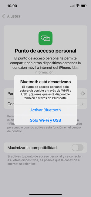 Seleccione Activar  Bluetooth