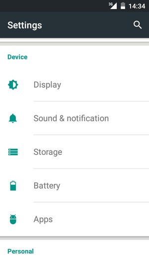 Scroll to and select Battery 