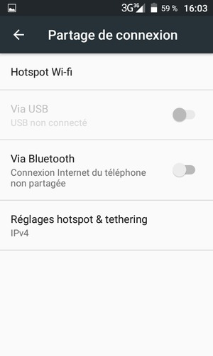 Sélectionnez Hotspot Wi-fi