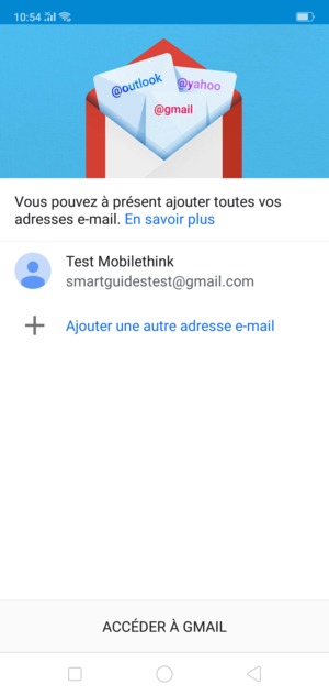 Sélectionnez ACCÉDER À GMAIL