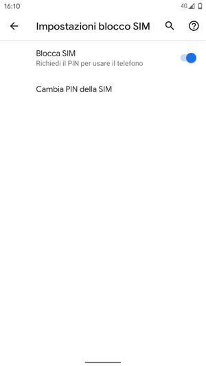 Seleziona Cambia PIN della SIM