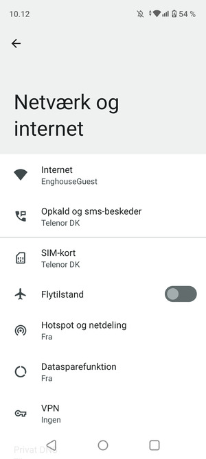 Vælg Hotspot og netdeling