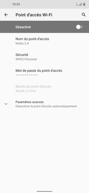 Activer le Point d'accès Wi-Fi