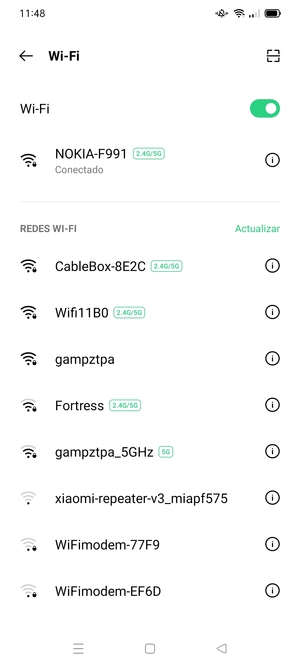 Ahora está conectado a la red Wi-Fi