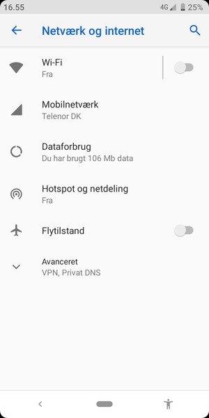 Vælg Mobilnetværk