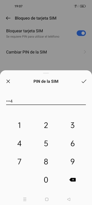 Introduzca PIN actual para esta tarjeta SIM y seleccione Aceptar