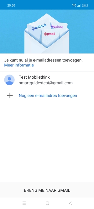 Selecteer BRENG ME NAAR GMAIL