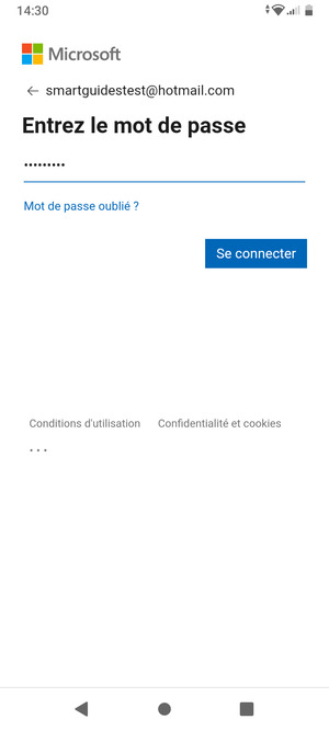 Saisissez votre mot de passe et sélectionnez Se connecter