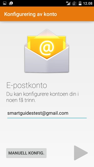 Skriv inn Gmail eller Hotmail adresse og velg Neste
