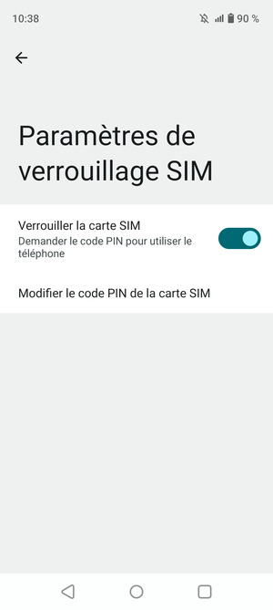 Sélectionnez Modifier le code PIN de la carte SIM