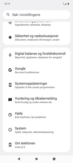 Bla til og velg Systemoppdateringer