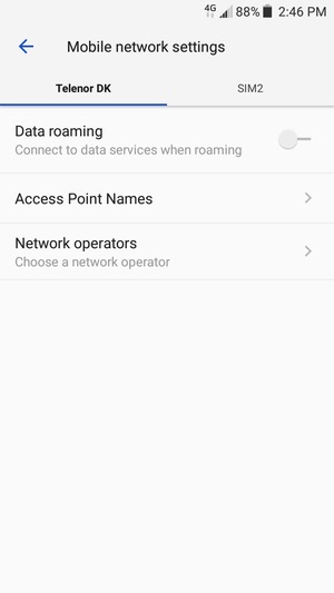 Select Public and Access Point Names