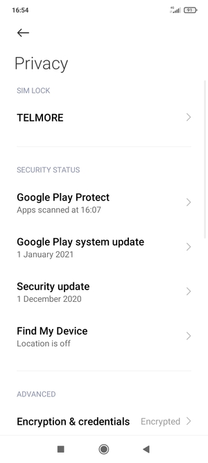 Select Google Play system update