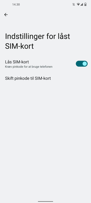 Vælg Skift pinkode til SIM-kort