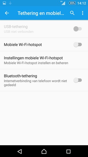 Selecteer Instellingen mobiele Wi-Fi-hotspot