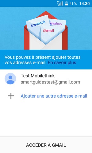 Sélectionnez ACCÉDER  À GMAIL