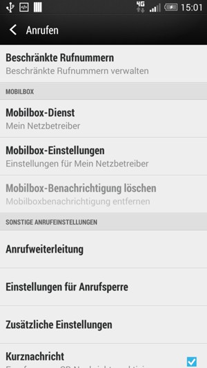 Wählen Sie Mobilbox-Einstellungen