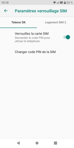 Sélectionnez Digicel puis Changer code PIN de la SIM