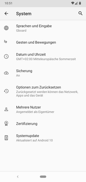 Wählen Sie Systemupdate