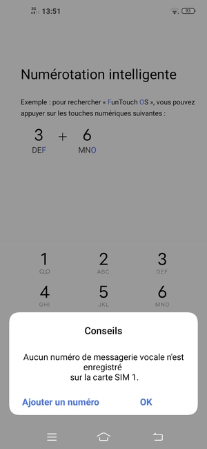 Si votre messagerie vocale n'est pas configurée, sélectionnez OK
