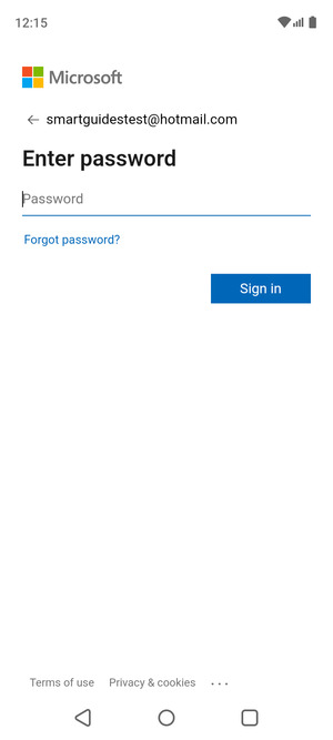 Enter your password and select Sign in