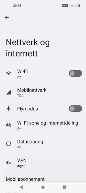 Velg Wi-Fi-sone og internettdeling